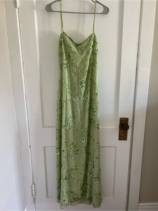 Peppermayo Dresses & Skirts - Peppermayo Light Green Beaded Maxi Slip Dress